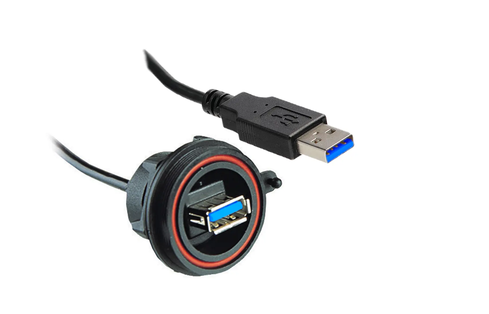 Produktfoto 1 von Bulgin Standard Buccaneer - USB USB Verlängerungskabel, USBA / USBA, 500mm USB 3.0 Schwarz