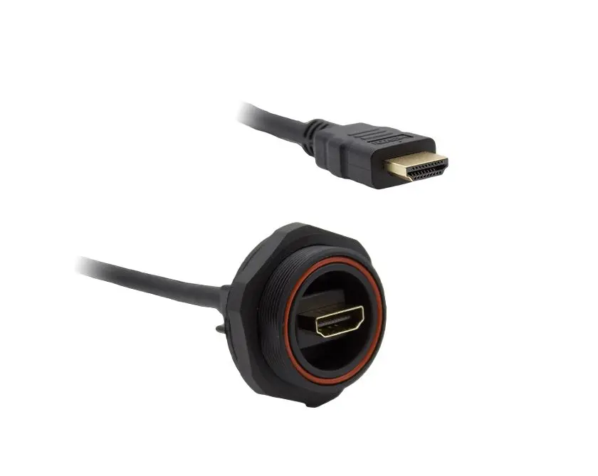 Produktfoto 1 von Bulgin Standard Buccaneer - HDMI HDMI-Kabel A HDMI Buchse B HDMI Stecker Ultra-Hochgeschwindigkeit 8K max., 1m, Schwarz