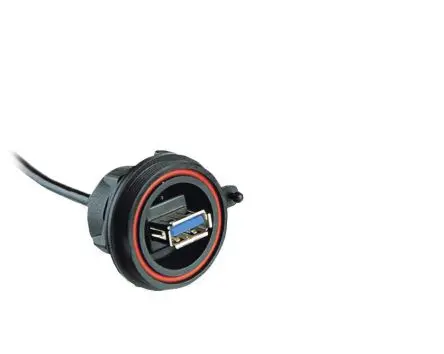 Produktfoto 1 von Bulgin, Gerade Standard Buccaneer - USB USB-Steckverbinder Buchse USB Typ A 1, Panel USB 3.0 IP68