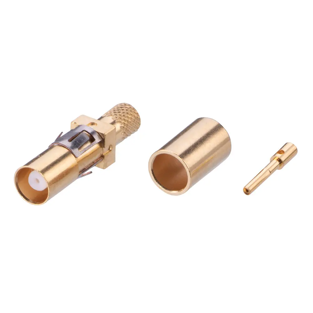 Produktfoto 1 von HARWIN M80 Crimpkontakt für Durchmesser 2,7mm Koaxialkabel (RG174, RG179, RG316), Buchse Crimpbefestigung, Gold