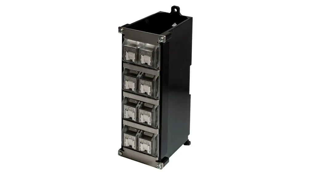 Produktfoto 1 von TUK Limited, SGKSD Kupplung, RJ45, 8 -Port, Typ Ungeschirmt, L 80 mm, Typ DIN-Hutschiene