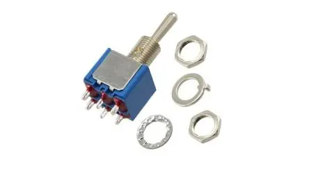 Produktfoto 1 von APEM Panel Kippschalter DPST, Tastend-Aus-Tastend, 125 V ac, 6A, Lötöse