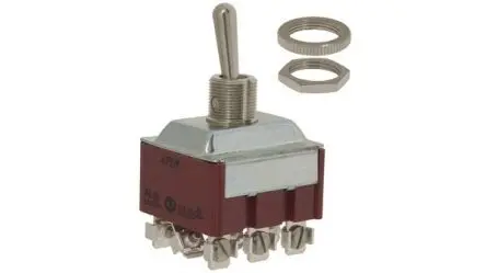 Produktfoto 1 von APEM Kippschalter 3-poliger Schließer, Ein-Ein, 24 V dc, 250 V ac, 10A, Schraube