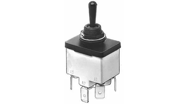 Produktfoto 1 von APEM Panel Kippschalter 1P, Ein-Aus-Ein, 28 V dc, 28 V ac, 15A, IP67, IP64, IP69K, Lötöse/Schnellanschlussklemme