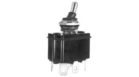 Produktfoto 1 von APEM Kippschalter 1P, Ein-Aus-Ein, 28 V dc, 28 V ac, 6A, Lötöse/Schnellanschlussklemme