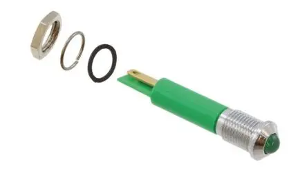 APEM Q8 LED Grün Tafelmontage-Anzeige 24V dc 8 mm, IP67