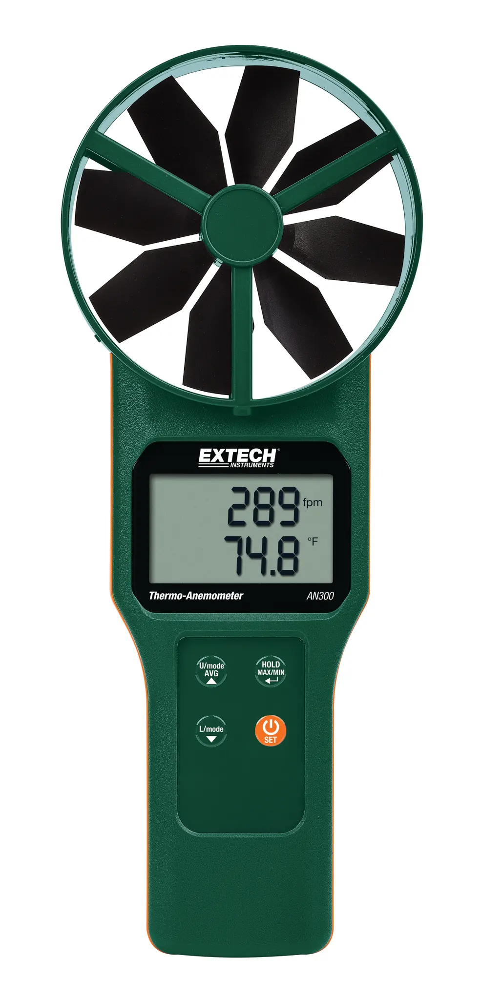 Produktfoto 1 von Extech AN300 Anemometer 60°C max.Temp. 30 m/s, 0.01 m/s, Luftdurchsatz, Typ Flügelrad