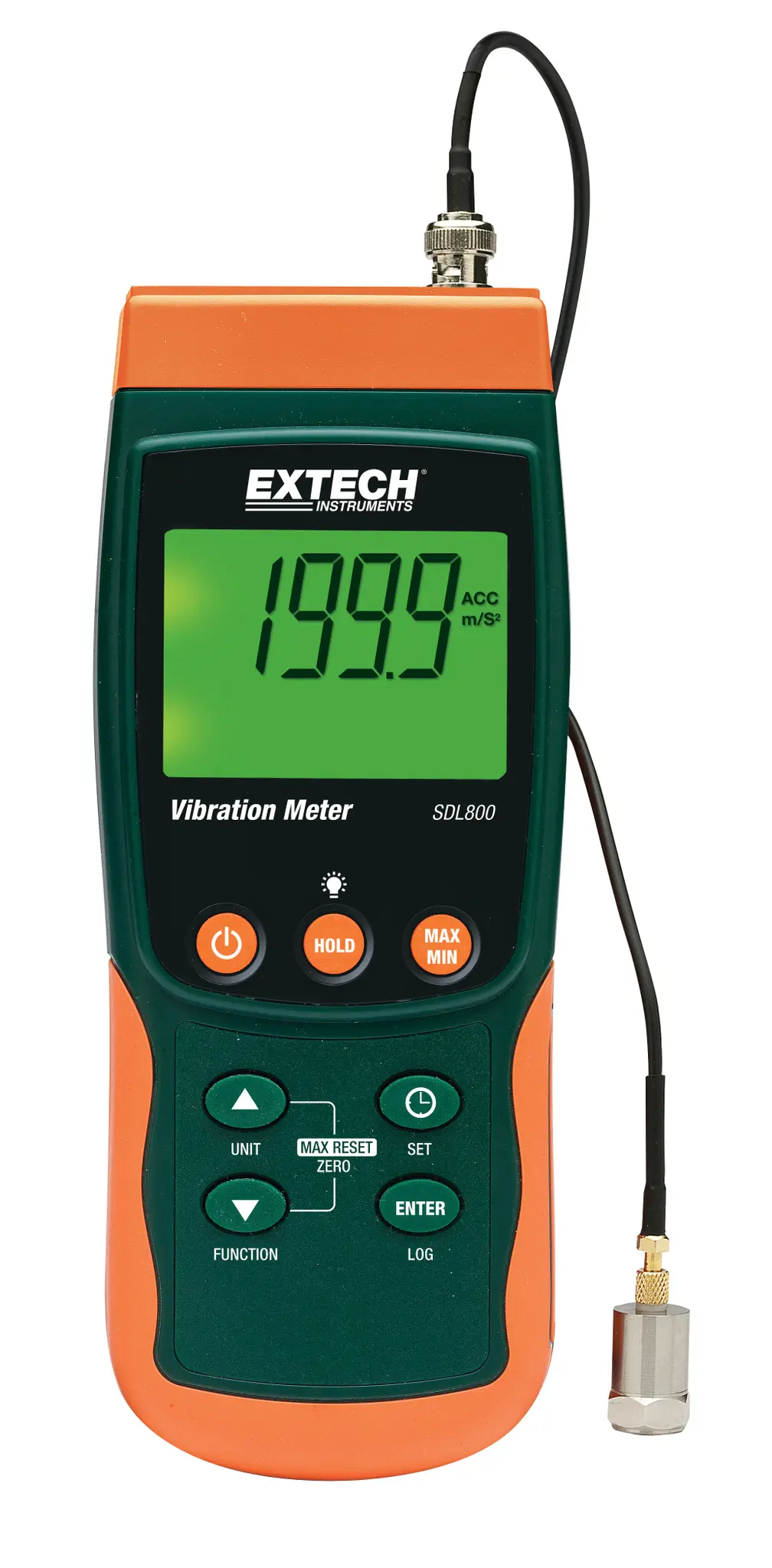 Produktfoto 1 von Extech SDL800, Geschwindigkeit, Verdrängung, Beschleunigung LCD Schwingungsmessgerät → 20.39g