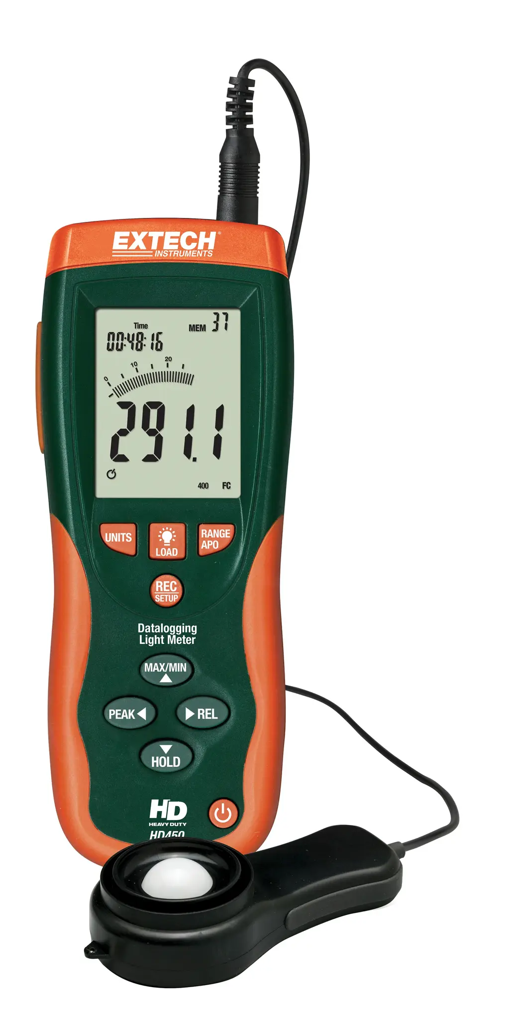 Produktfoto 1 von Extech HD450 Luxmeter 400lx mit Silizium-Photodiode, 0.1 lx, ±5 %