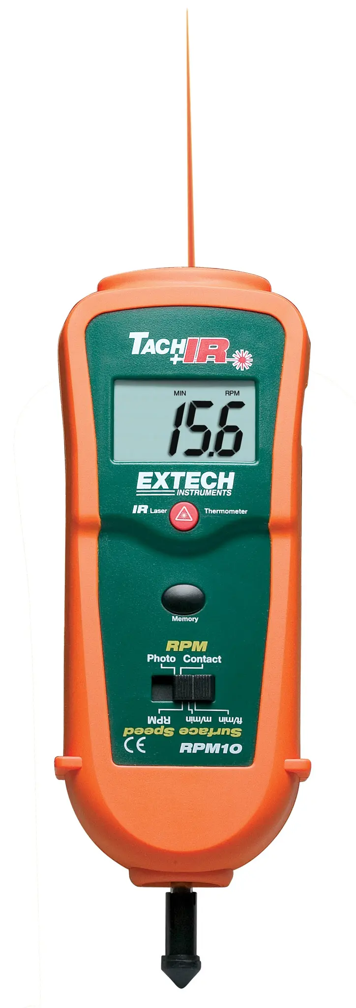 Produktfoto 1 von Extech, 0.05 % LCD Drehzahlmesser, Laser → 99999rpm, 10 rpm