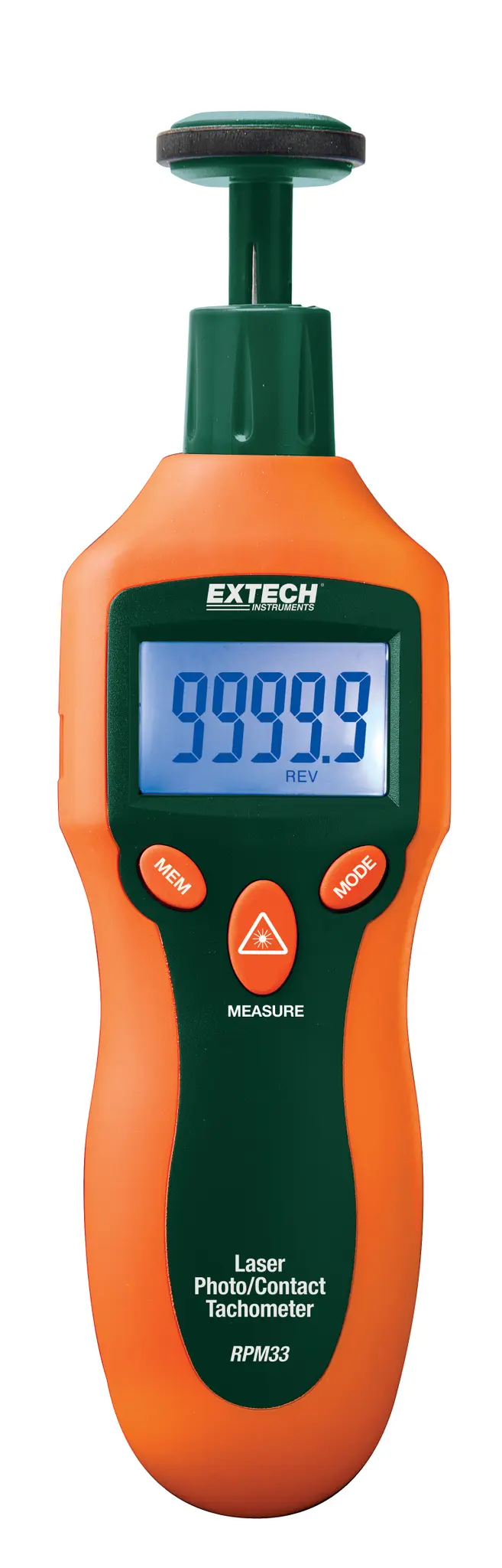 Produktfoto 1 von Extech, 0.05 % LCD-Hintergrundbeleuchtung Drehzahlmesser, Laser → 99999rpm, 2 rpm