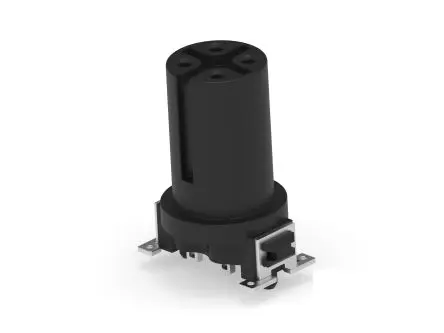 Produktfoto 1 von Fischer 454950 M12 Rundsteckverbinder Buchse 5-polig Buchse 4A Platine IP65, IP67