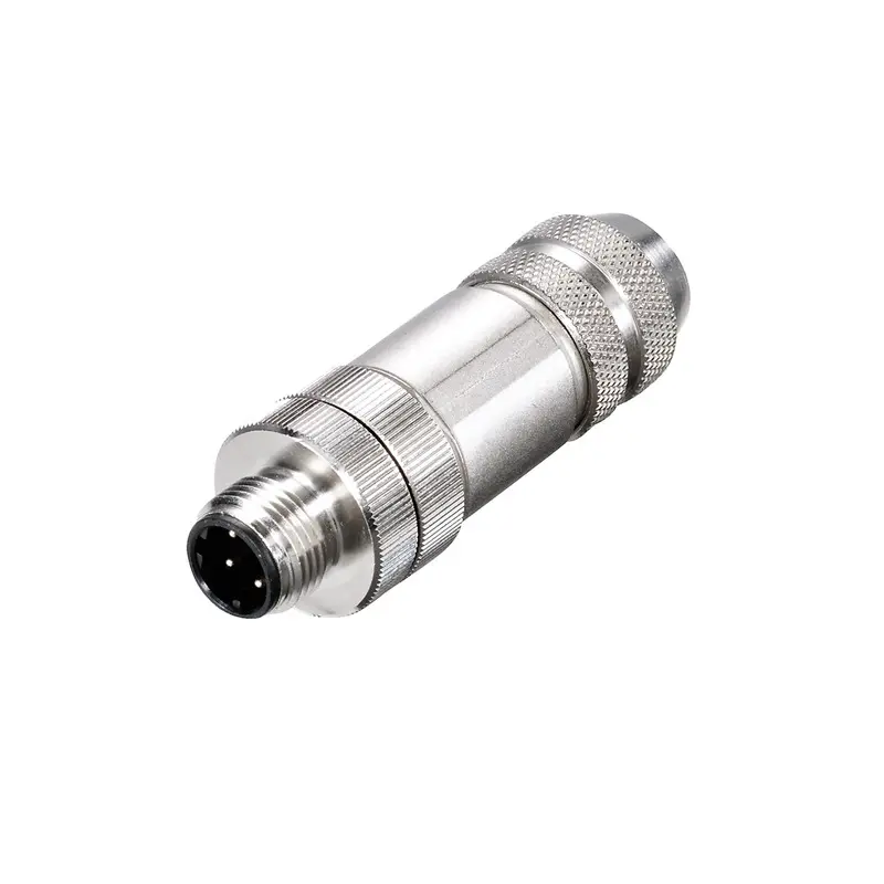 Produktfoto 1 von Weidmüller SAISM M12 Anschluss Stecker, Buchse 4-polig Stecker/Buchse 4A Kabel, Schraubanschlussklemme IP40