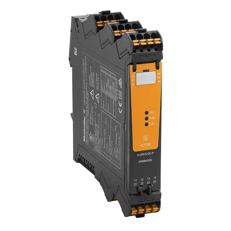 Produktfoto 1 von Weidmüller Serie ACT20P Limitsignal-Transmitter 24 V dc, Temperatur / Relais ± 25 mA AUS DIN-Hutschiene