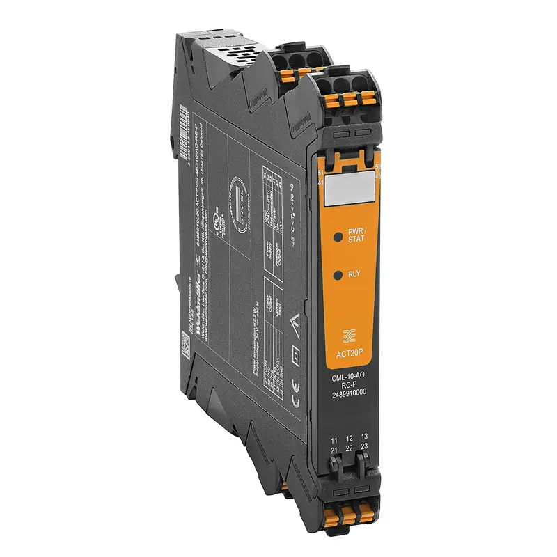Produktfoto 1 von Weidmüller Serie ACT20P Signalwandler 31.2 V, Strom 0 to 10 A EIN / Relais, Analog 0 to 20 mA AUS DIN-Hutschiene, DNV GL