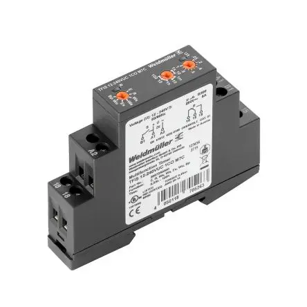 Produktfoto 1 von Weidmüller TFI Zeitrelais, Schraubanschlussklemme 240 V dc 240V ac, 5 to 100 h, 1 Kont., 1 Wechsler