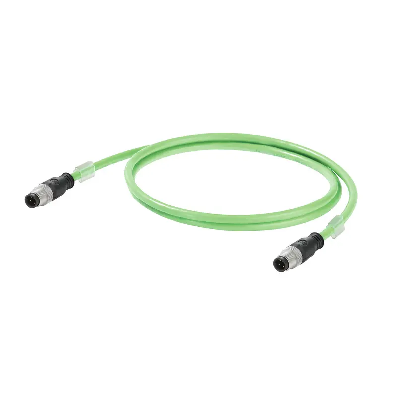 Produktfoto 1 von Weidmüller IE Cat.5 Ethernet-Kabel, 2 m, Grün 4 Kupfergeflecht Geschirmt, Aussen ø 6.7 mm Außen-ø , Polyurethan