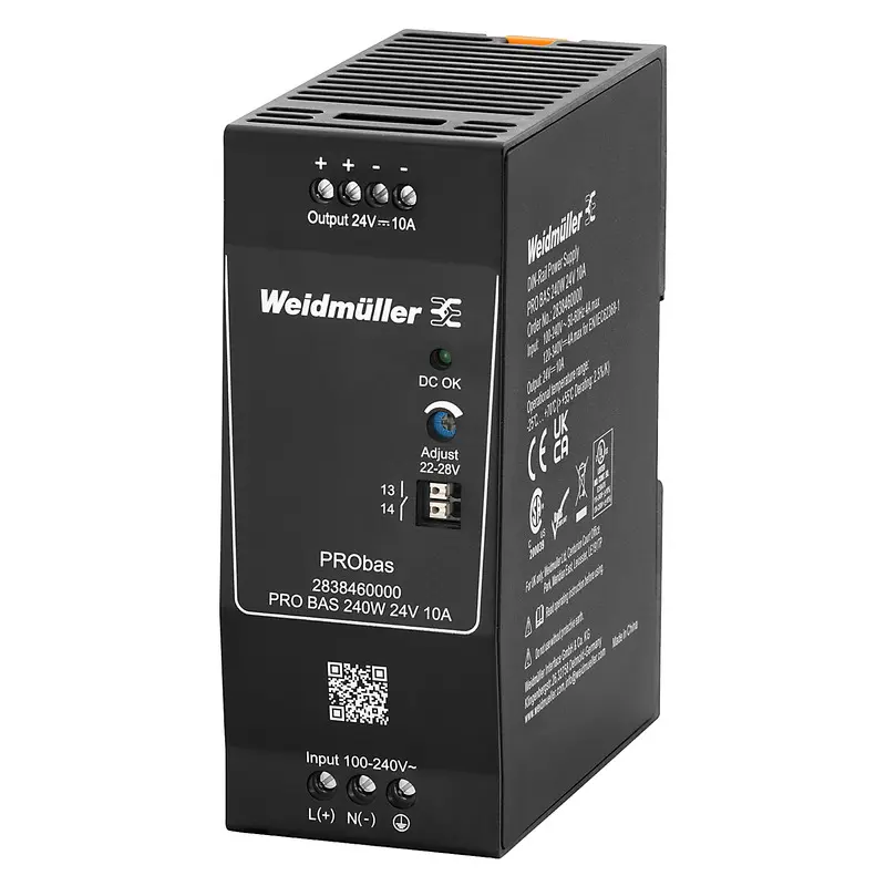 Produktfoto 1 von Weidmüller PRO BAS DIN-Schienen Netzteil DIN-Schienen Netzteil 24V dc / 10A 240W 264V ac