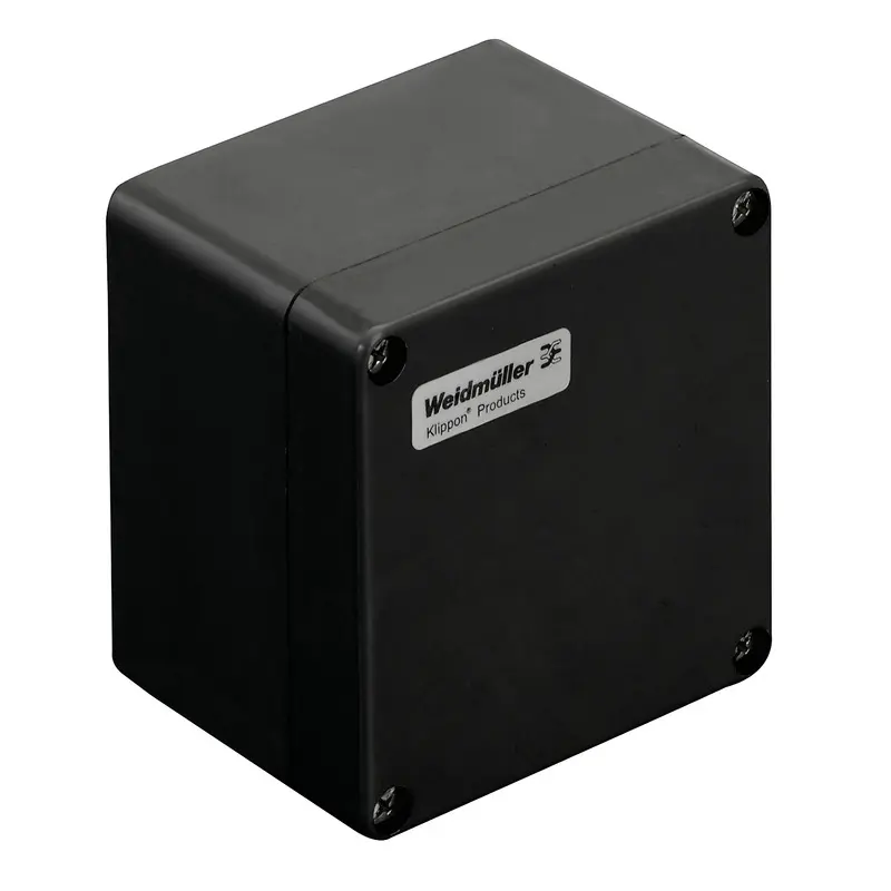 Produktfoto 1 von Weidmüller Klippon POK; Gehäuse; GF Polyester; Schwarz IP66 Breite 90 mm Höhe 120 mm Länge 122 mm