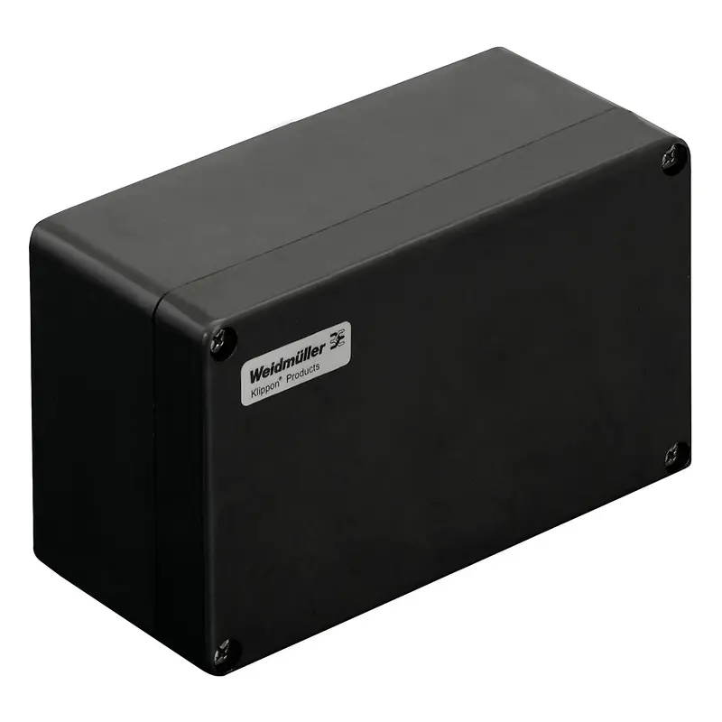 Produktfoto 1 von Weidmüller Klippon POK; Gehäuse; GF Polyester; Schwarz IP66 Breite 90 mm Höhe 120 mm Länge 220 mm