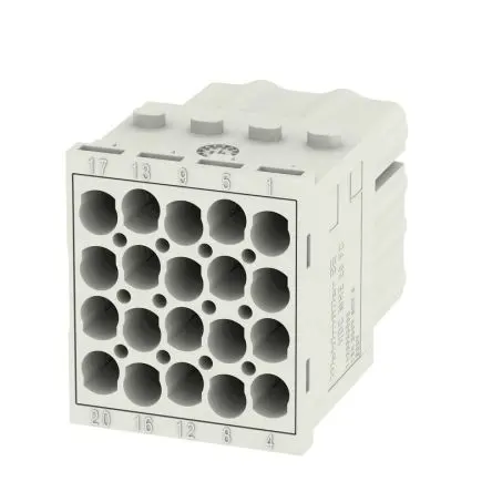 Produktfoto 1 von Weidmüller ModuPlug Industrie-Steckverbinder Kontakteinsatz Buchse, 20-polig 6A, Moduleinsatz