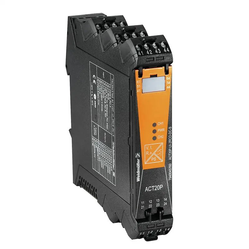 Produktfoto 1 von Weidmüller Serie ACT20P Limitsignal-Transmitter 4 V dc, Temperatur / Relais ± 25 mA AUS DIN-Hutschiene