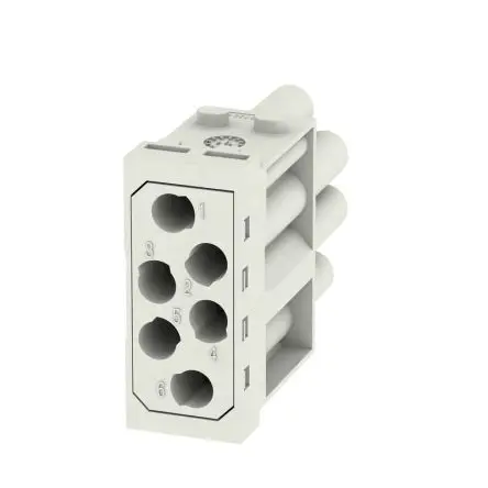Produktfoto 1 von Weidmüller ModuPlug Industrie-Steckverbinder Kontakteinsatz Buchse, 6-polig 16A, Moduleinsatz