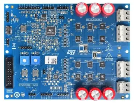Produktfoto 1 von STMicroelectronics ST STSPIN32G4 und STDRIVE101 Demonstrationsplatine 32-bit-ARM, Demoboard Demobausatz ARM Cortex M4