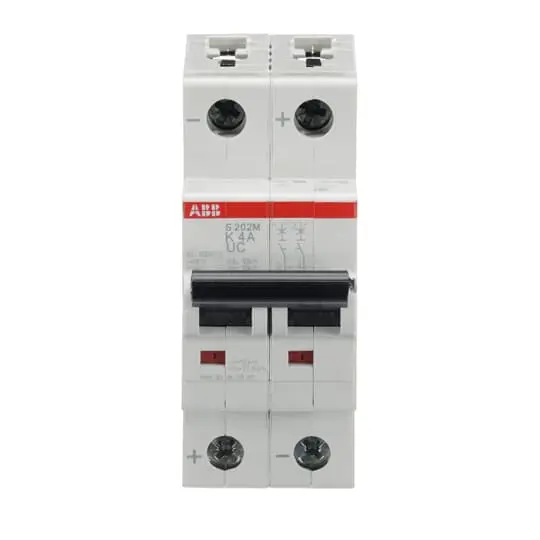 Produktfoto 1 von ABB S202M Schutzschalter Typ K, Pol 2-polig 4 A 440 V ac, Abschaltvermögen 10 kA S200M 440 V dc