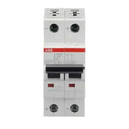 Produktfoto 1 von ABB S202M Schutzschalter Typ K, Pol 2-polig 4A 440V ac, Abschaltvermögen 10 kA S200M 440 V dc