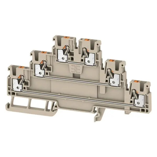 Produktfoto 1 von Weidmüller A3T DIN-Tragschiene 3 Dunkelbeige, 0.5 to 2.5 mm², 800 V Klemme ATEX, IECEx