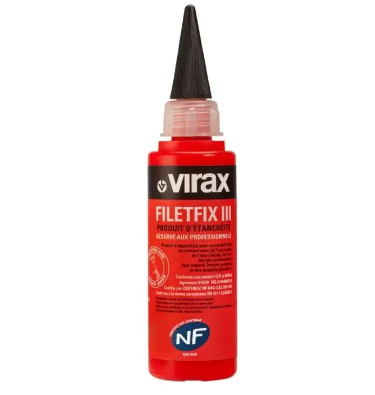 Produktfoto 1 von Virax Filetfix III Dichtmittel Rot Gel, Flasche 60 ml, -55 °C, -55 °C