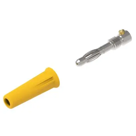 Produktfoto 1 von Electro PJP 4 mm Stecker Gelb Bananenstecker, Kontakt Nickel, 30V ac/dc, 60 V ac/dc 36A, Schraubanschluss