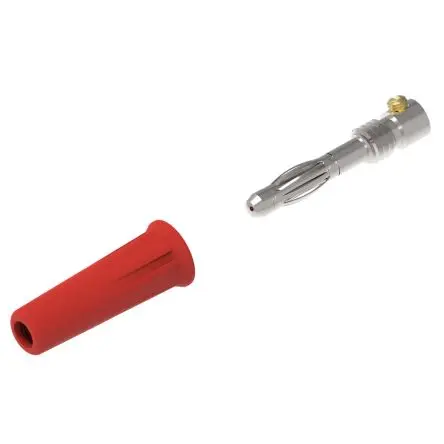 Produktfoto 1 von Electro PJP 4 mm Stecker Rot Bananenstecker, Kontakt Nickel, 30V ac/dc, 60 V ac/dc 36A, Schraubanschluss