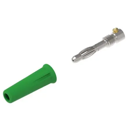 Produktfoto 1 von Electro PJP 4 mm Stecker Grün Bananenstecker, Kontakt Nickel, 30V ac/dc, 60 V ac/dc 36A, Schraubanschluss