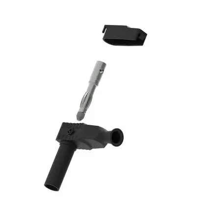 Produktfoto 1 von Electro PJP 4 mm Stecker Schwarz Bananenstecker, Kontakt Nickel, 1kV 20A Lot