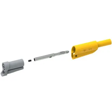 Produktfoto 1 von Electro PJP 4 mm Stecker Gelb Bananenstecker, Kontakt Nickel, 1kV 20A, Schraubanschluss