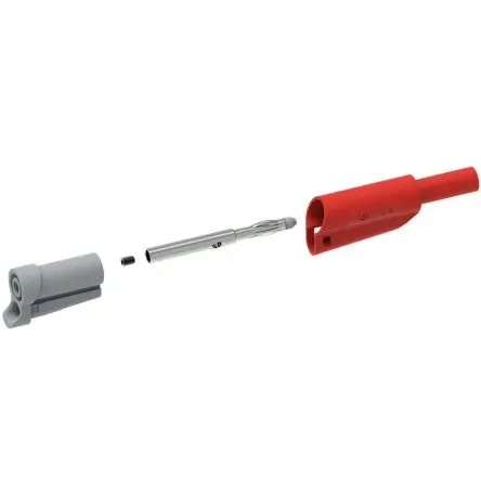 Produktfoto 1 von Electro PJP 4 mm Stecker Rot Bananenstecker, Kontakt Nickel, 1kV 20A, Schraubanschluss