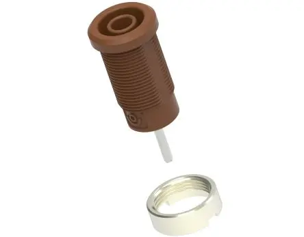 Produktfoto 1 von Electro PJP 4 mm Buchse Braun Buchse für Laborstecker, Kontakt Nickel, 1kV 36A Stift