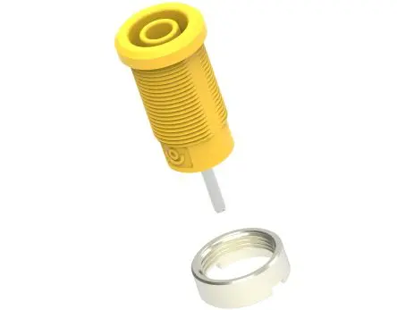 Produktfoto 1 von Electro PJP 4 mm Buchse Gelb Buchse für Laborstecker, Kontakt Nickel, 1kV 36A Stift