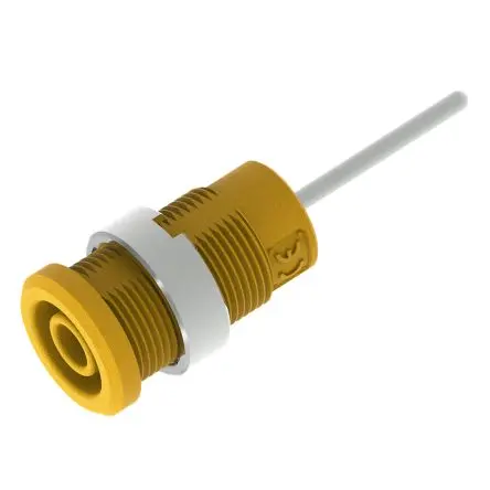 Produktfoto 1 von Electro PJP 4 mm Buchse Gelb Buchse für Laborstecker, Kontakt Nickel, 1kV 36A Stift