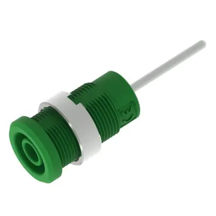 Produktfoto 1 von Electro PJP 4 mm Buchse Grün Buchse für Laborstecker, Kontakt Nickel, 1kV 36A Stift