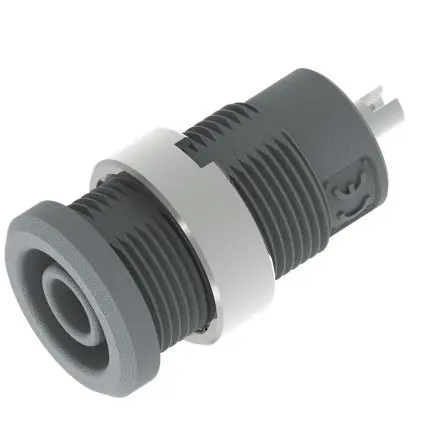 Produktfoto 1 von Electro PJP 4 mm Buchse Grau Buchse für Laborstecker, Kontakt Nickel, 1kV 25A Lot