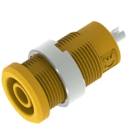 Produktfoto 1 von Electro PJP 4 mm Buchse Gelb Buchse für Laborstecker, Kontakt Nickel, 1kV 25A Lot