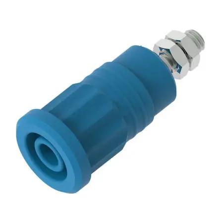 Produktfoto 1 von Electro PJP 4 mm Buchse Blau Buchse für Laborstecker, Kontakt Nickel, 1kV 36A Presssitz