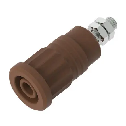Produktfoto 1 von Electro PJP 4 mm Buchse Braun Buchse für Laborstecker, Kontakt Nickel, 1kV 36A Presssitz