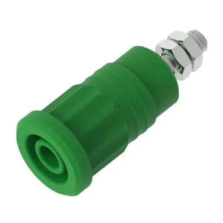 Produktfoto 1 von Electro PJP 4 mm Buchse Grün Buchse für Laborstecker, Kontakt Nickel, 1kV 36A Presssitz