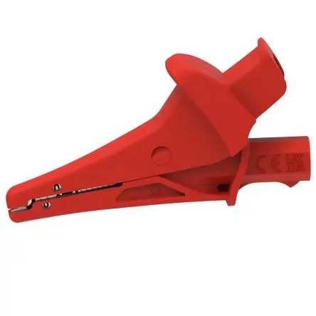 Produktfoto 1 von Electro PJP Vernickelte 25 mm Krokodilklemme, Rot, 20A Isoliert
