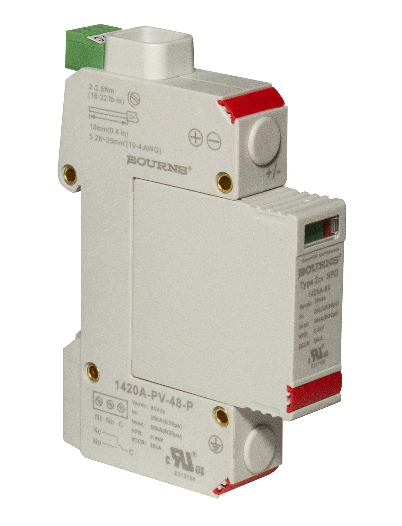 Produktfoto 1 von Bourns, Überspannungsschutz, 0.4 kV 50 kA DIN-Hutschiene 1420A