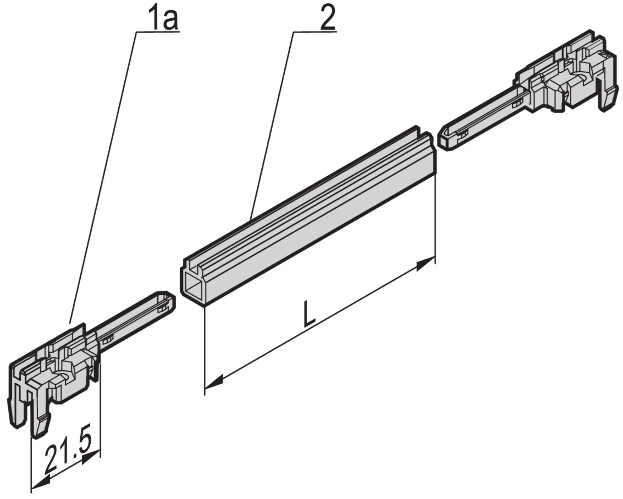 Produktfoto 1 von nVent SCHROFF Führungsschiene, Polycarbonat, 2456, 2 mm breit, 280 mm hoch, 280 mm tief